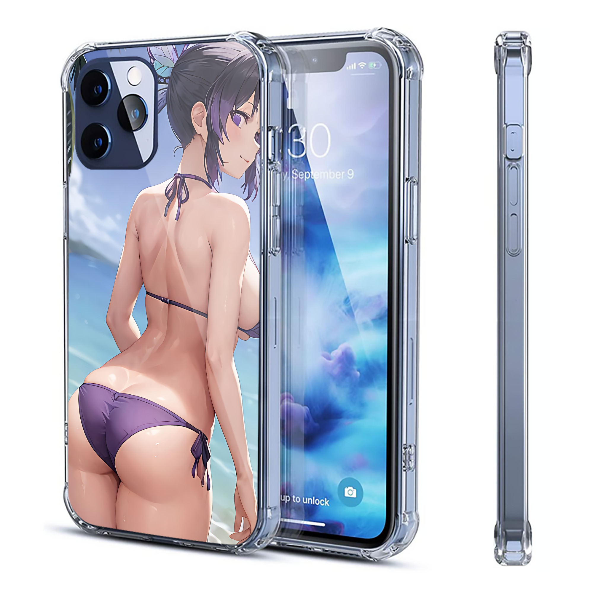（画像用） 鬼滅の刃（きめつのやいば）蟲柱-胡蝶 しのぶ／こちょう しのぶ Kochou Shinobu 【iPhone 12シリーズ対応】透明スマホケース（クリアソフトケース）